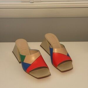 Elegant Multicolor Geometric Women's Heels